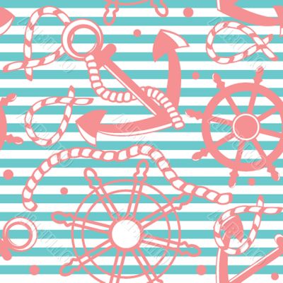 Seamless pattern with  anchors