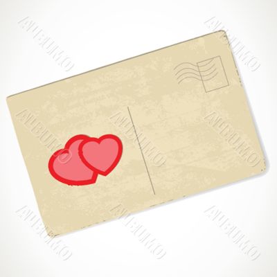 Cute vector background with two  hearts