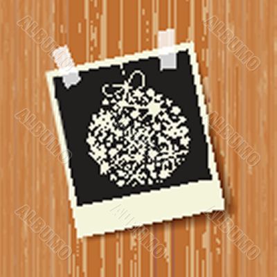 Christmas card with black ball