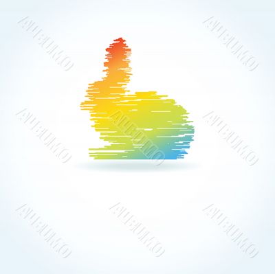 Abstract easter card with cute bunny