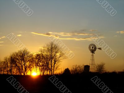 Rural Farm Sunset