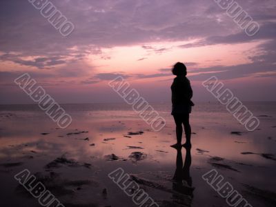 Sunset Bay and Woman Sunset Bay and Woman