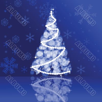 Christmas card in blue colors