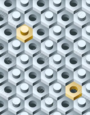 Bolts and screws 3D pattern