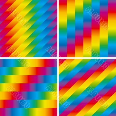 Set of four seamless rainbow patterns