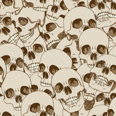 Human skulls seamless background