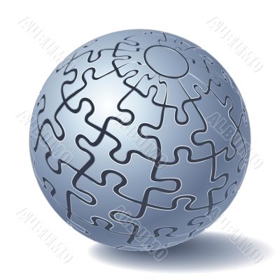 Jigsaw puzzle sphere