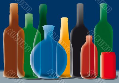 Group of Alcohol Bottles background