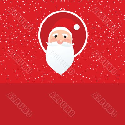 Christmas card with Santa Klaus face