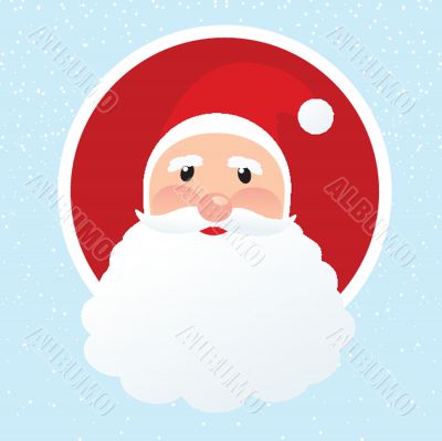 Christmas card with Santa Klaus face