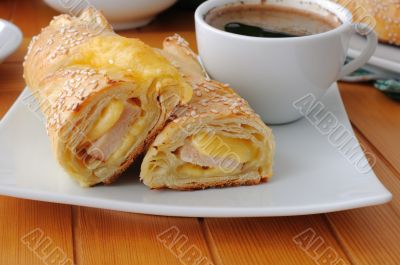 cake with ham and cheese