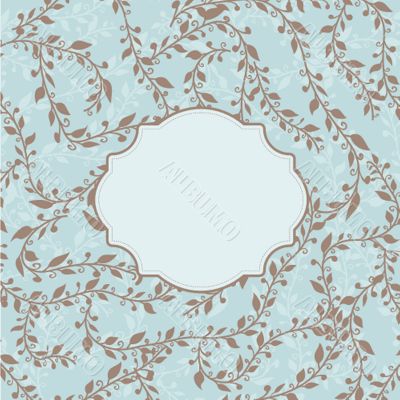 Vintage vector frame on floral background