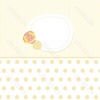 Vintage baby girl arrival announcement card.