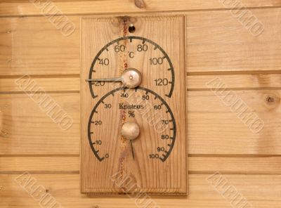 Thermometer in the Finnish sauna