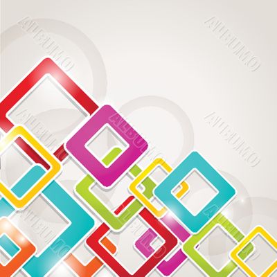 Abstract background with circles and squares