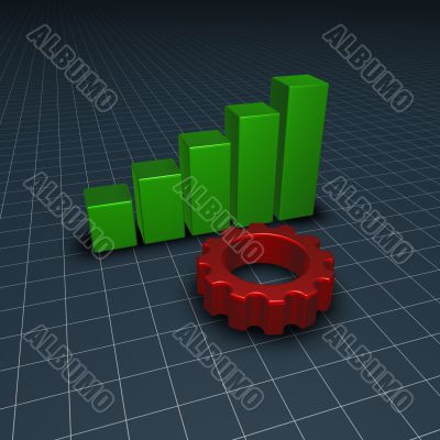 business graph and cogwheel