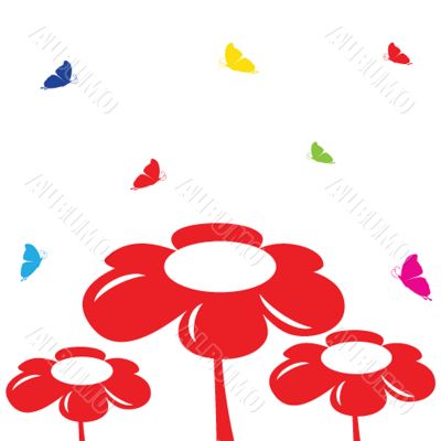 Floral card with butterflies