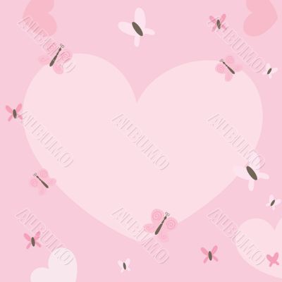 Floral card with butterflies