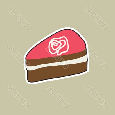 Piece of cake, cupcake vector illustration