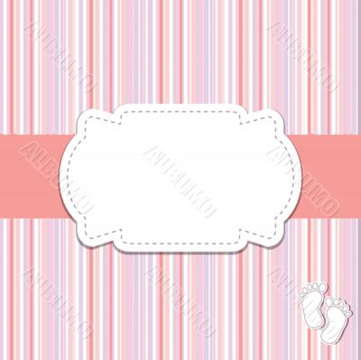 Vintage baby girl arrival announcement card.