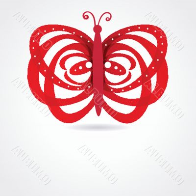 Various vector butterflies on  background