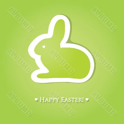 Abstract cartoon  easter card with cute bunny