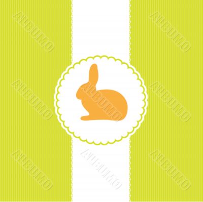 Abstract cartoon  easter card with cute bunny