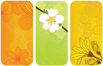 Vintage card with hand drawn flowers