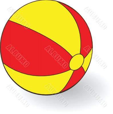 bright inflatable ball on white background