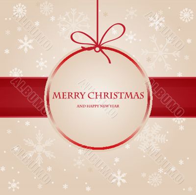 Christmas card with holiday elements.