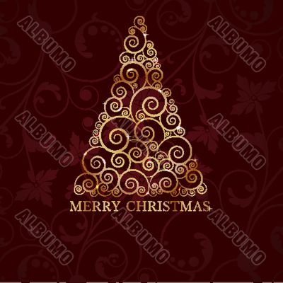 Christmas card with holiday elements.