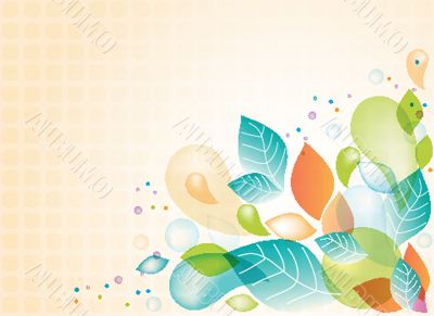 Bright greetings card with flowers and buttons