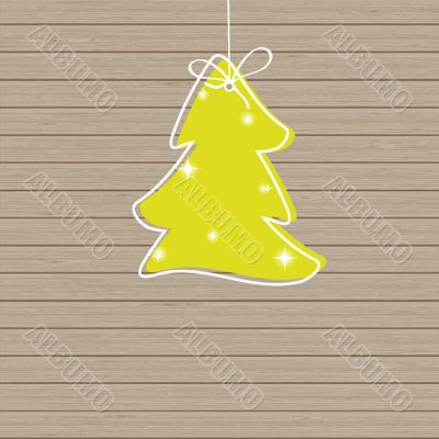 Set Christmas card with holiday elements.