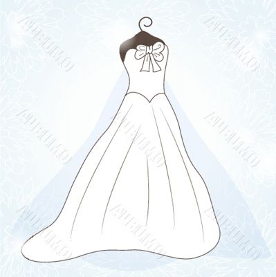 Wedding background with dress
