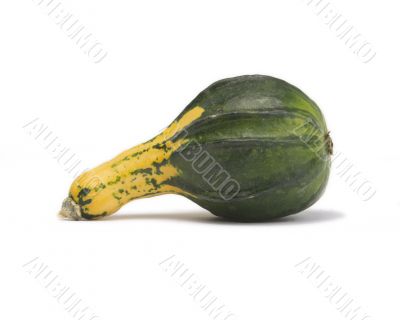 Green and Yellow Squash Isolated on White Background