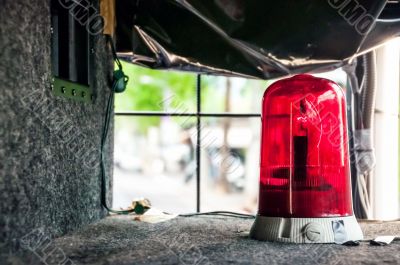 Red emergency rotating alarm