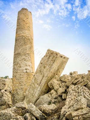 Old roman ruins column