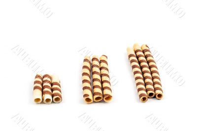 Wafer sticks isolated on white background