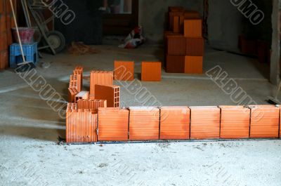 Row of hollow brick
