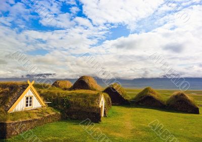 Turfed housing in Iceland