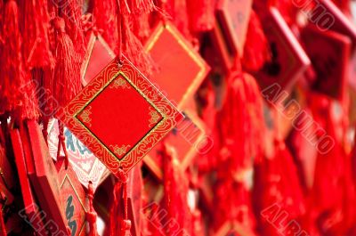 Blank paper Prayer wish tag in chinese Temple