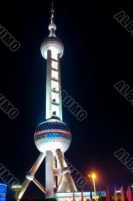 Oriental Peral tower at night