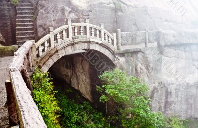 Stone bridge in Huangshan mountains