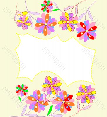 Beautiful abstract background with bright flowers and place for text Beautiful abstract background with bright flowers and place for text