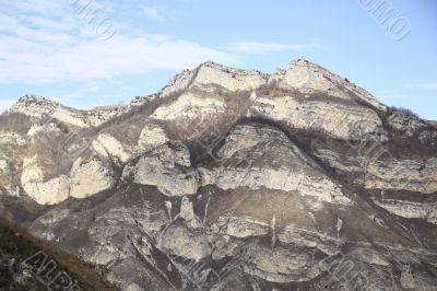 Mountain landscape, view of the top of the gorge 