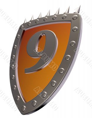 number on metal shield