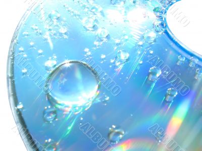 Drops of water on the compact disk