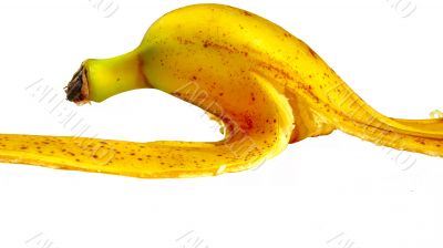 Banana skin isolated on a white background
