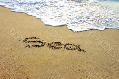 The Word Sea written in the Sand on a Beach 