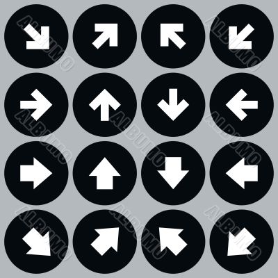 Black directional arrows Black directional arrows